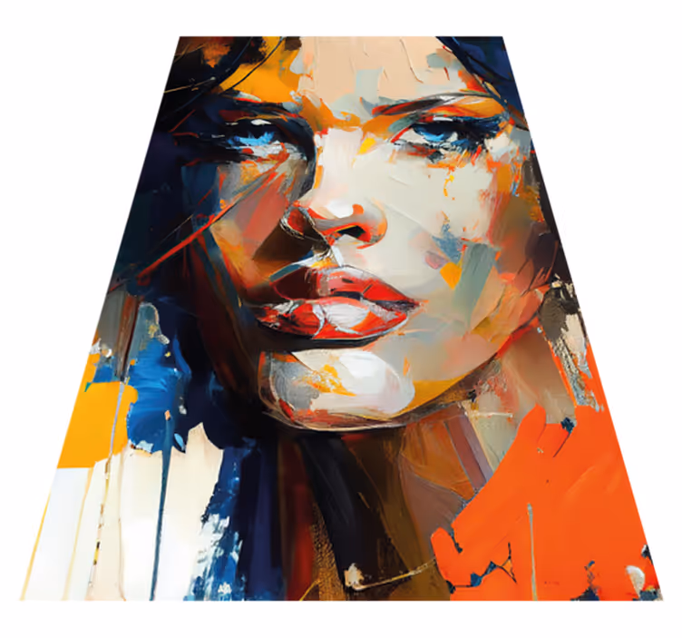 Colorful face painting bathroom vinyl rug - TenStickers