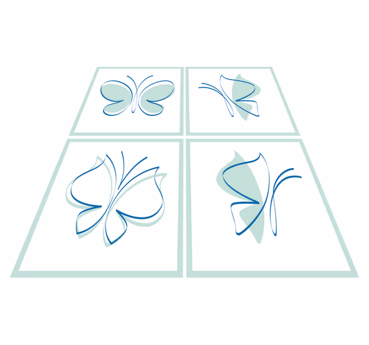 Bathroom vinyl rug with butterfly tile design - TenStickers
