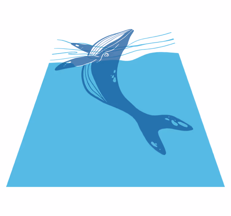 Bathroom vinyl rug with whale shower screen decals - TenStickers