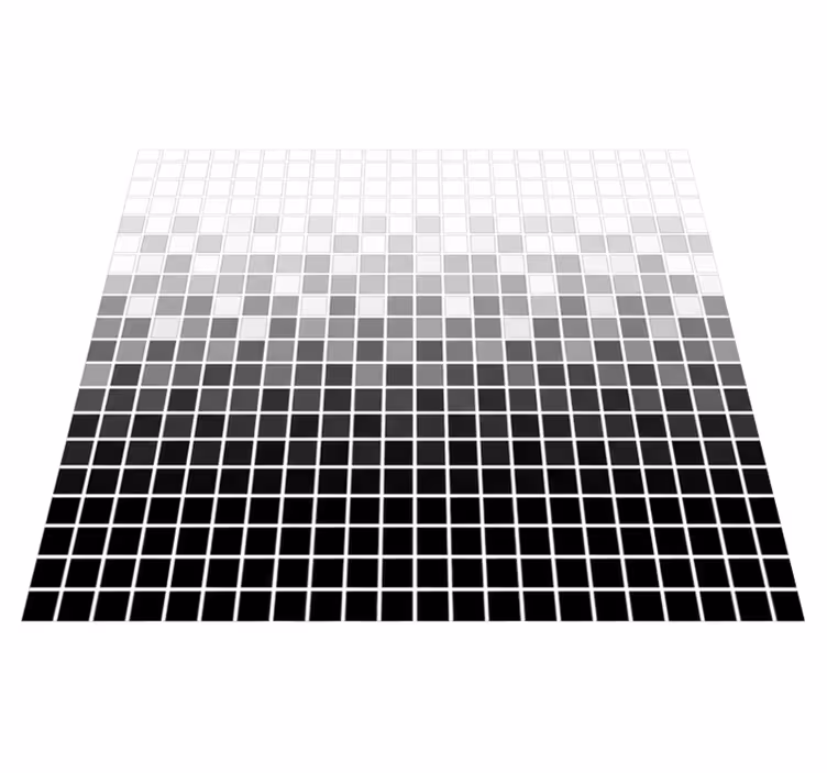 Bathroom vinyl rug with miniature monochrome mosaics - TenStickers
