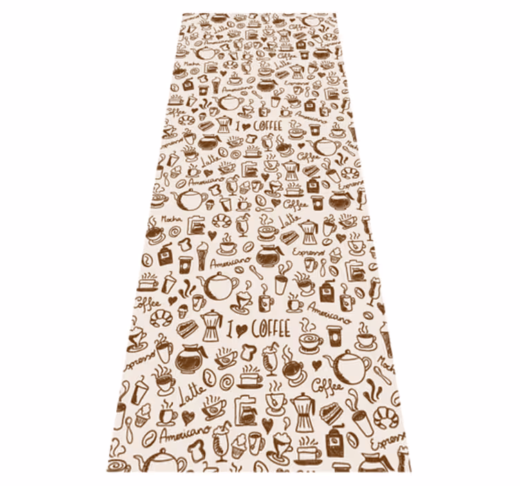 Kitchen vinyl rug coffee-themed door decals - TenStickers