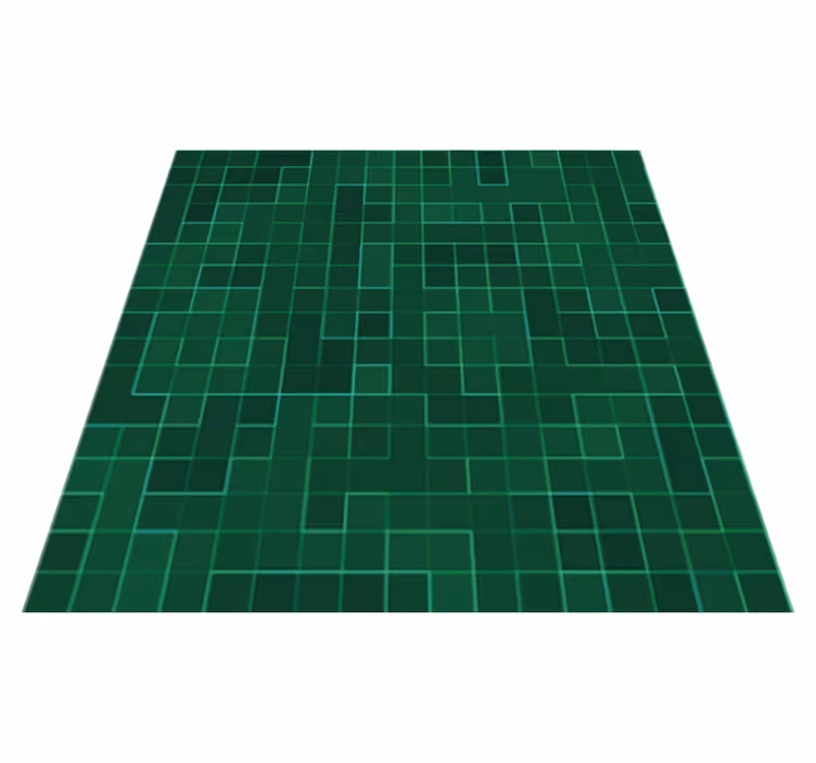 Abstract bright green mosaic kitchen vinyl rug - TenStickers