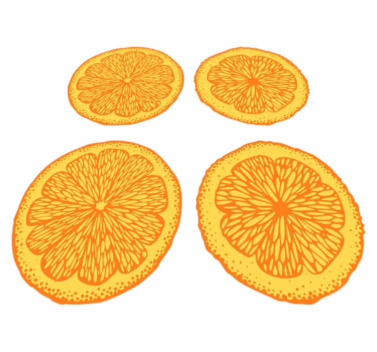 Kitchen vinyl rug with orange hand-drawn pattern stickers - TenStickers