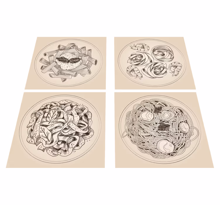 Ornamental plates kitchen vinyl rug - TenStickers