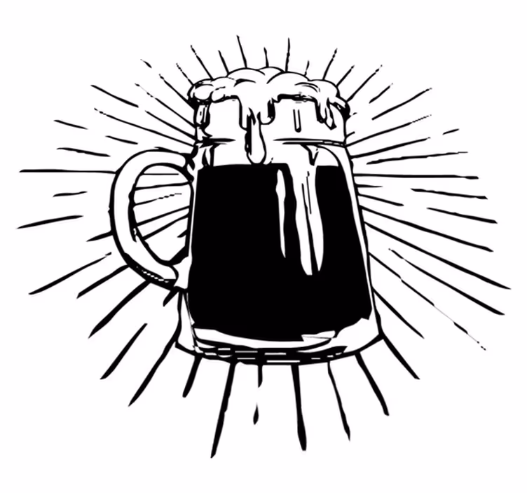 Kitchen vinyl rug beer glow - TenStickers