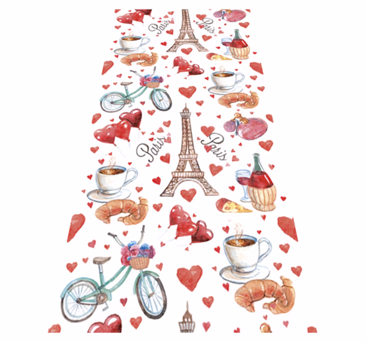 Kitchen vinyl rug love for paris - TenStickers