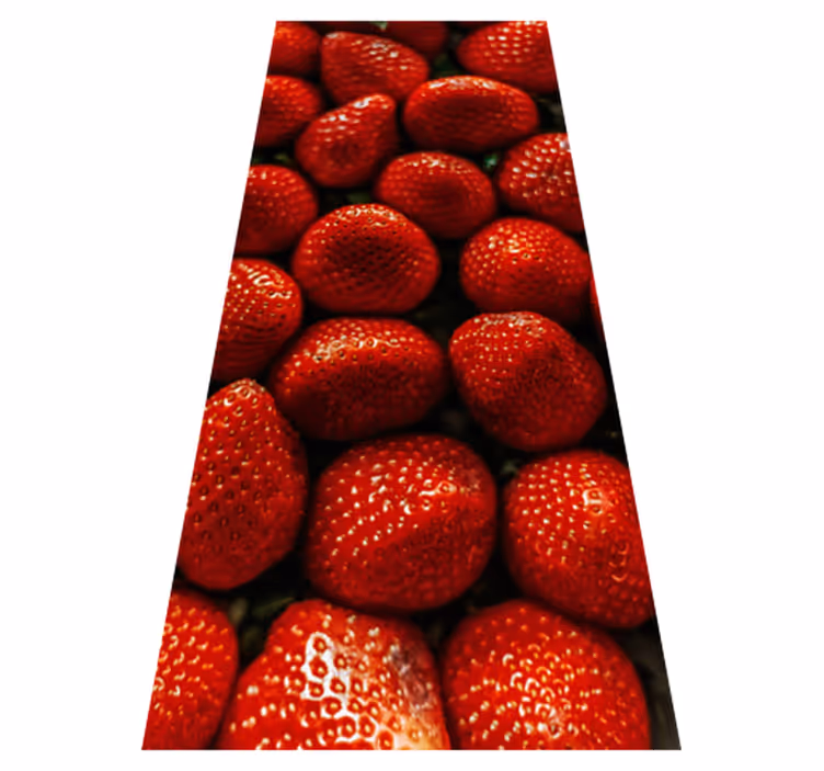Strawberries kitchen vinyl rug - TenStickers