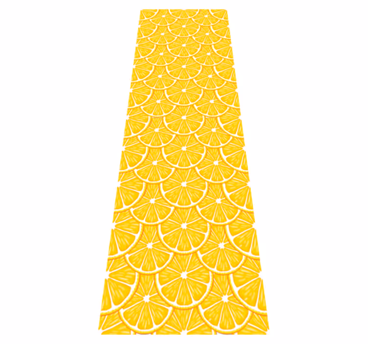 Orange pattern kitchen vinyl rug - TenStickers