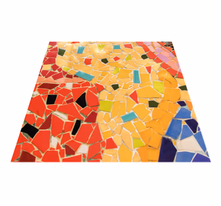 Kitchen vinyl rug with colorful ceramic mosaic - TenStickers