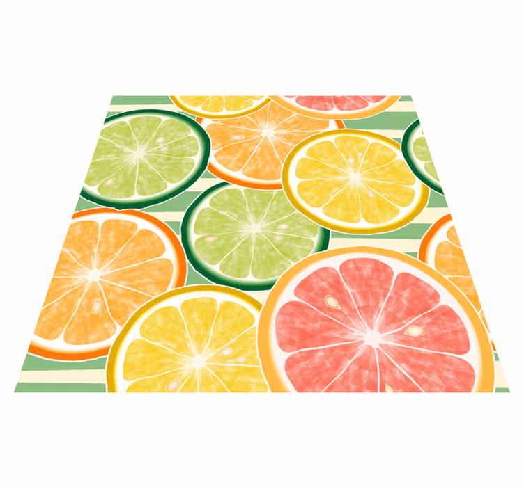 Kitchen vinyl rug citrus tile stickers - TenStickers