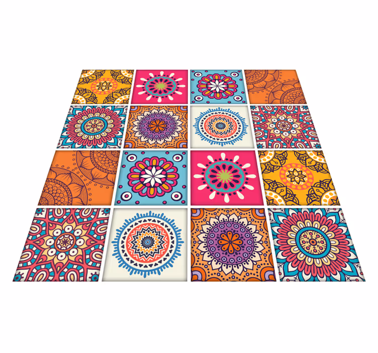 Mandala pattern kitchen vinyl rug - TenStickers