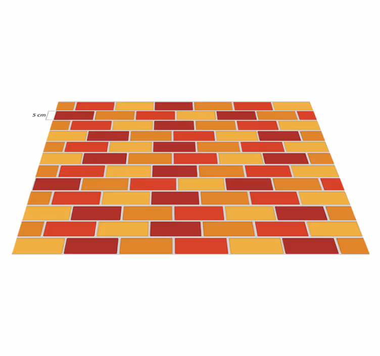 Kitchen vinyl rug in warm tone bricks - TenStickers