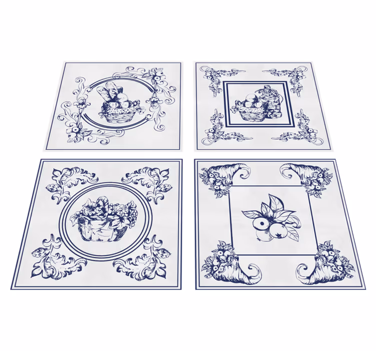 Kitchen vinyl rug belgian pottery design - TenStickers