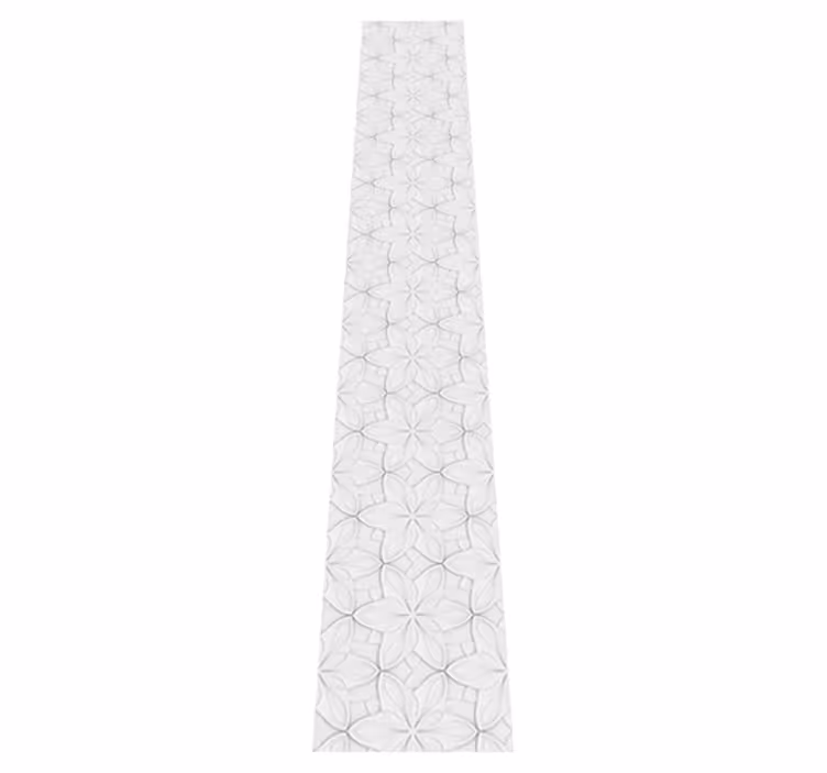 Kitchen vinyl rug with minimalistic floral hexagons - TenStickers