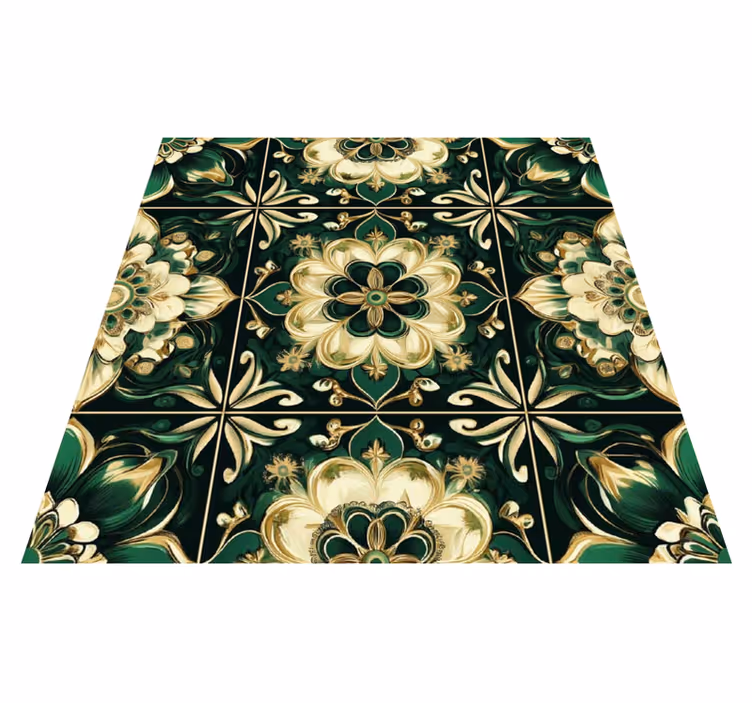 Kitchen vinyl rug botanical mosaic design - TenStickers