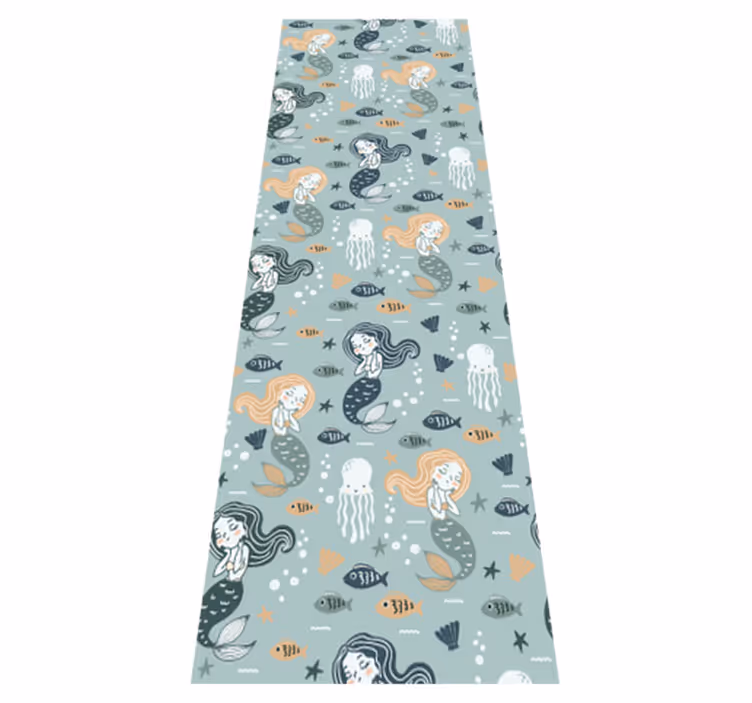 Bedroom vinyl rug blue magic mermaid design - TenStickers