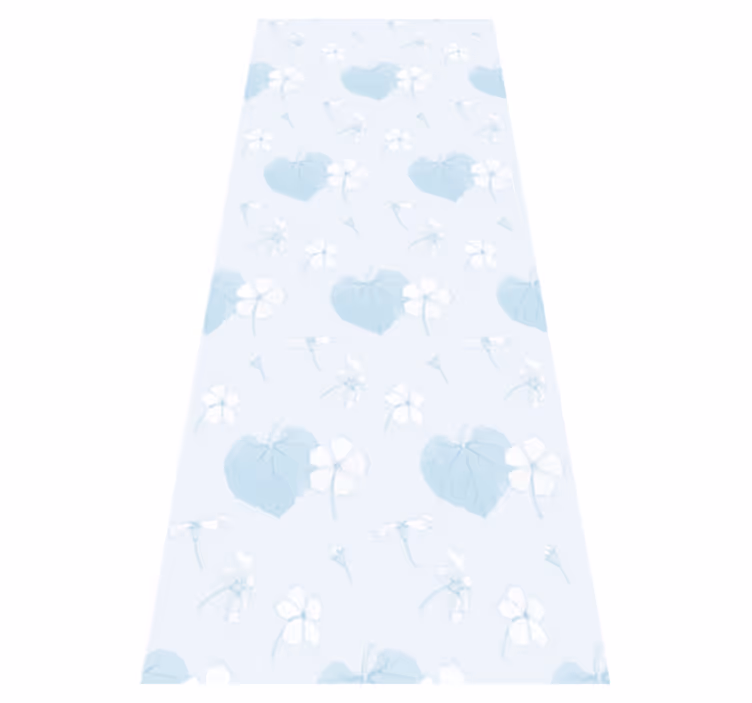 Bedroom vinyl rug with 80's blue floral design - TenStickers