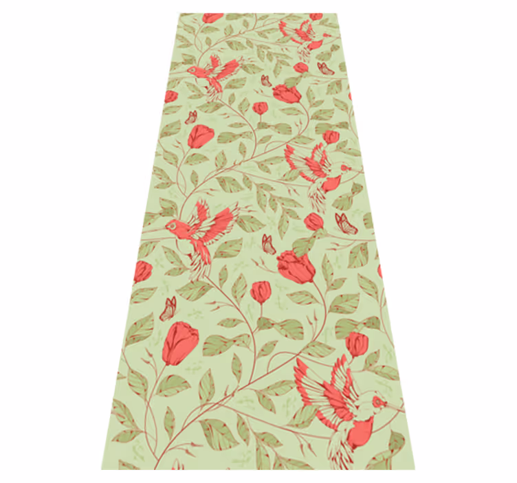 Bedroom vinyl rug with red tulips pattern - TenStickers