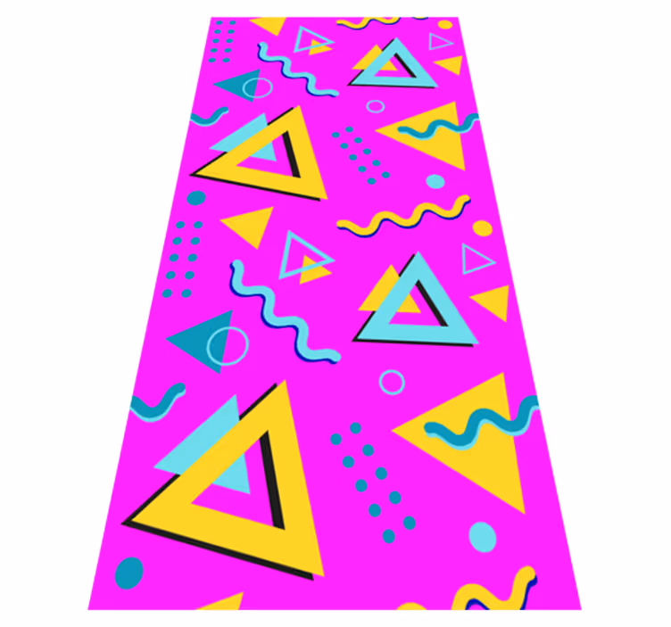 Bedroom vinyl rug memphis retro 80 geometric design - TenStickers