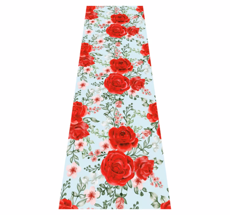 Bedroom vinyl rug in grandmillennial floral design - TenStickers