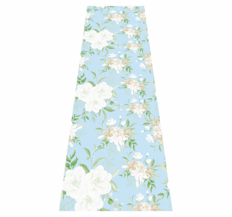 Wild floral grandmillennial style bedroom vinyl rug - TenStickers