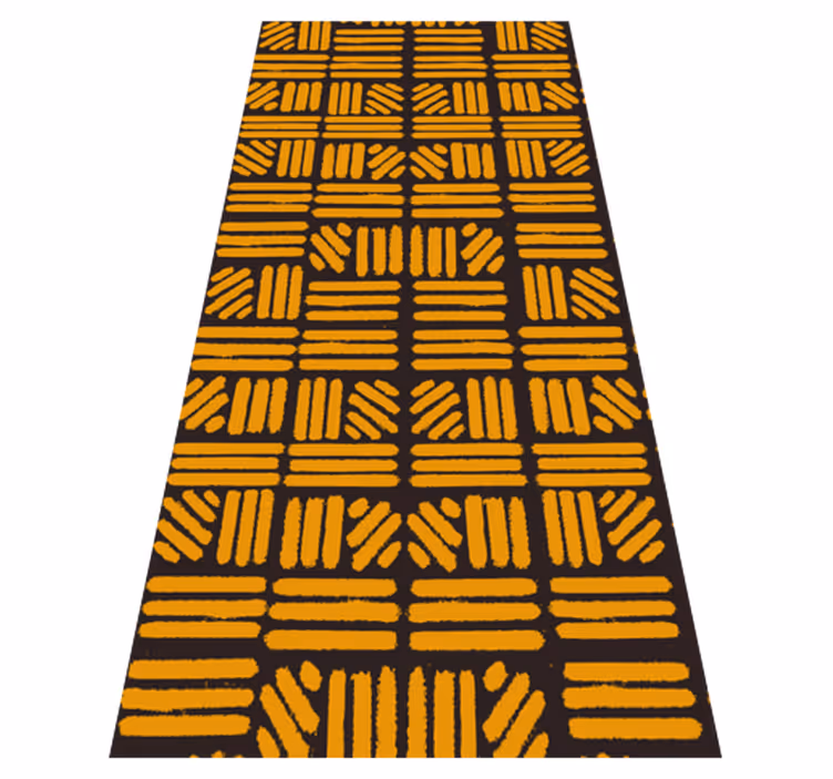 Bedroom vinyl rug with african golden abstract art - TenStickers