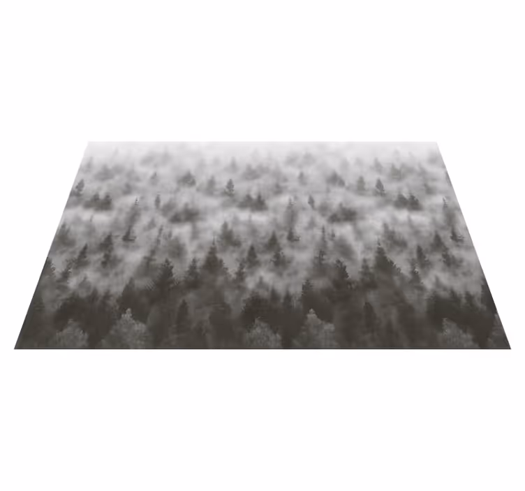 Bedroom vinyl rug 3d foggy mysterious mountain - TenStickers