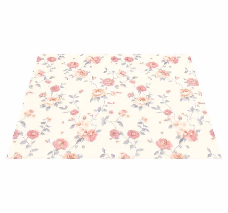 Bedroom vinyl rug floral textile print - TenStickers