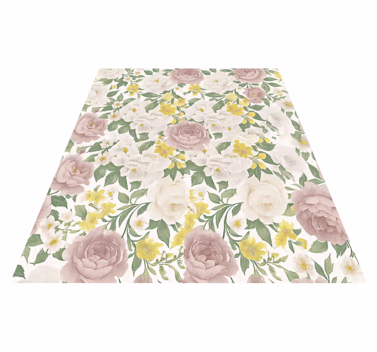 Bedroom vinyl rug smoky mysterious botanical design - TenStickers