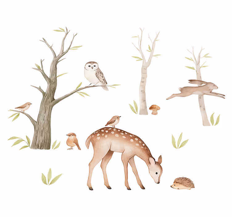 Bedroom vinyl rug autumn in a tranquil forest - TenStickers