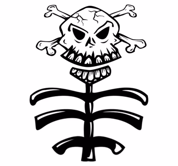 Bedroom vinyl rug skull and trunk design - TenStickers