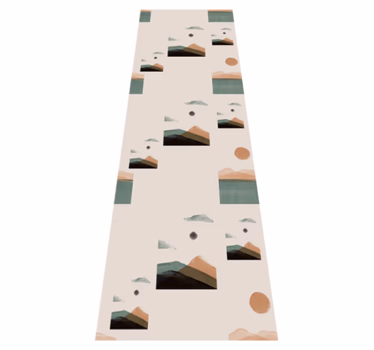 Office vinyl rug abstract mountains design - TenStickers