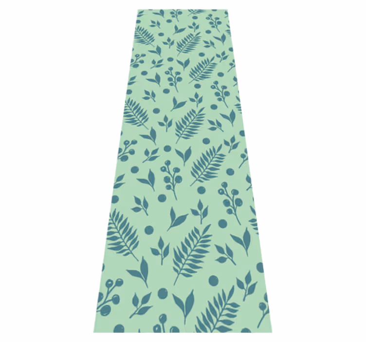 Office vinyl rug in green leaves design - TenStickers