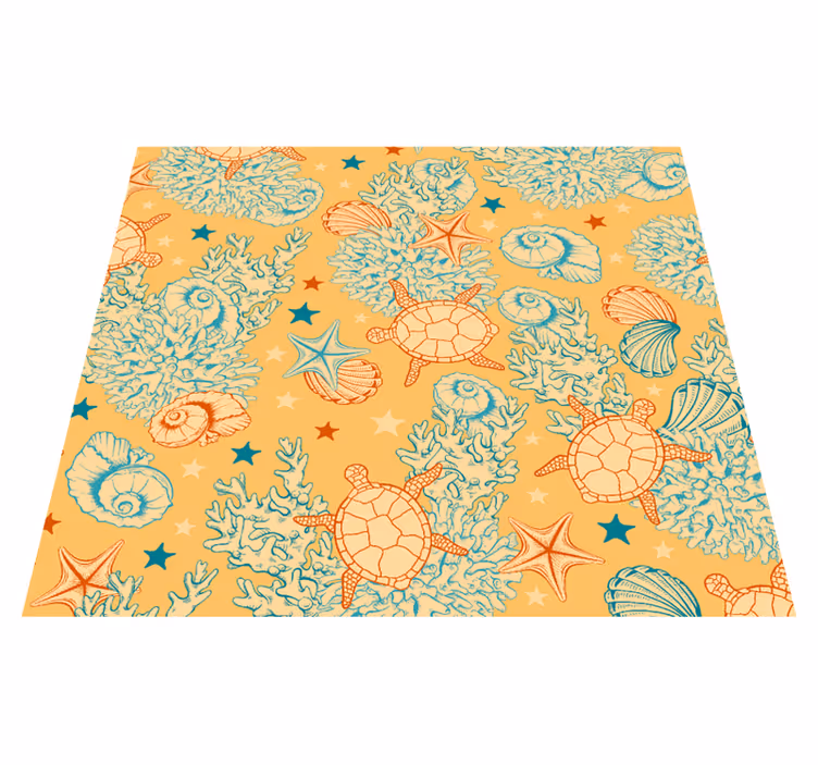 Bedroom vinyl rug underwater life soft colors - TenStickers