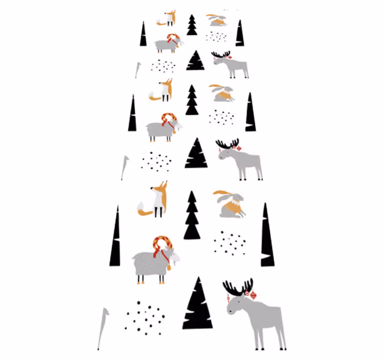 Bedroom vinyl rug with winter animals design - TenStickers