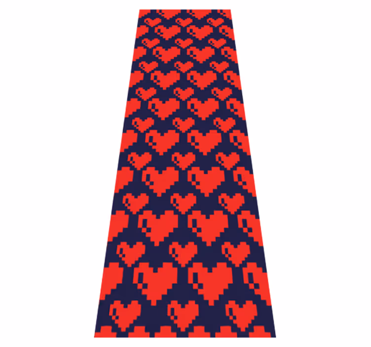 Bedroom vinyl rug with a grid of red hearts - TenStickers