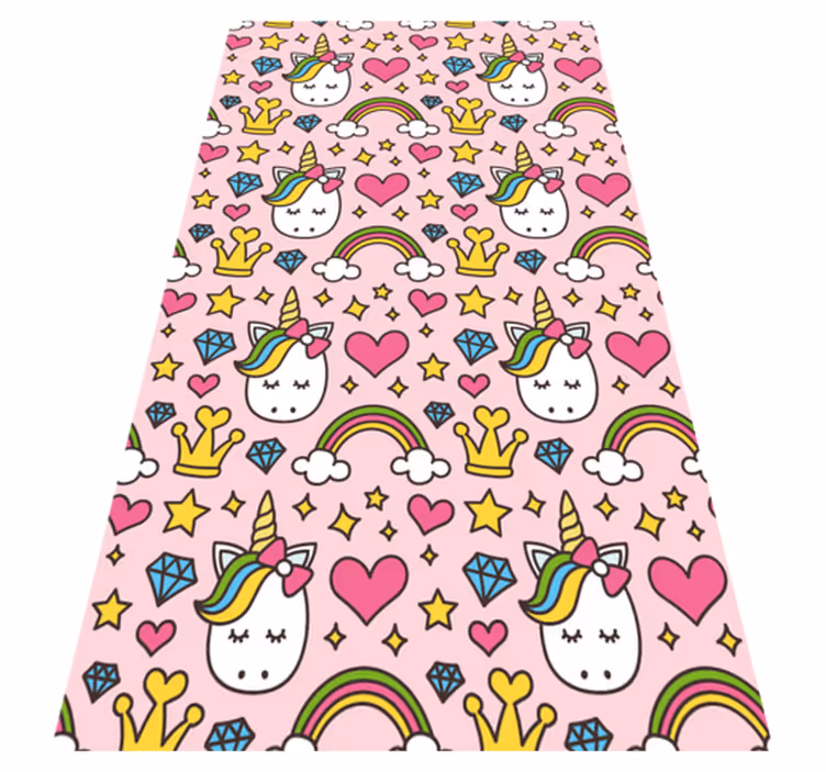 Cute rainbows and unicorns bedroom vinyl rug - TenStickers