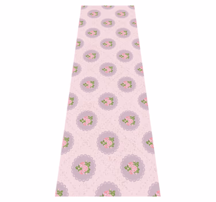 Bedroom vinyl rug in shabby chic pink checkered pattern - TenStickers