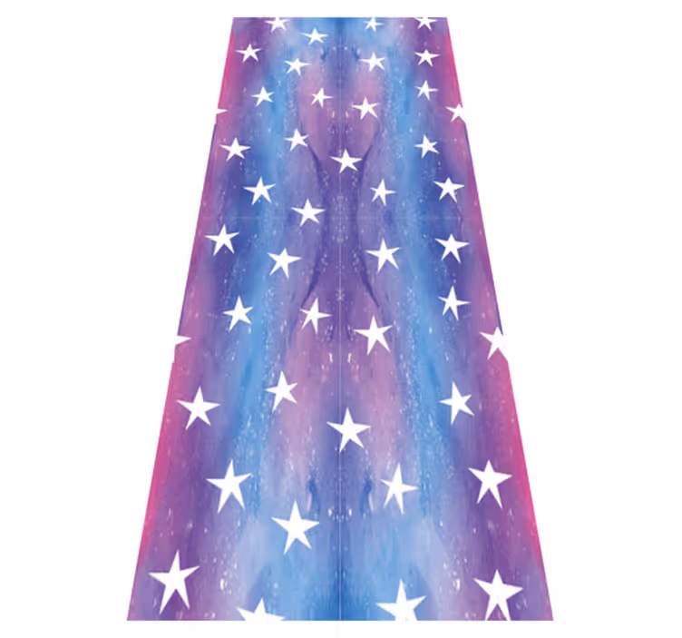 Bedroom vinyl rug in purple cosmos with stars - TenStickers
