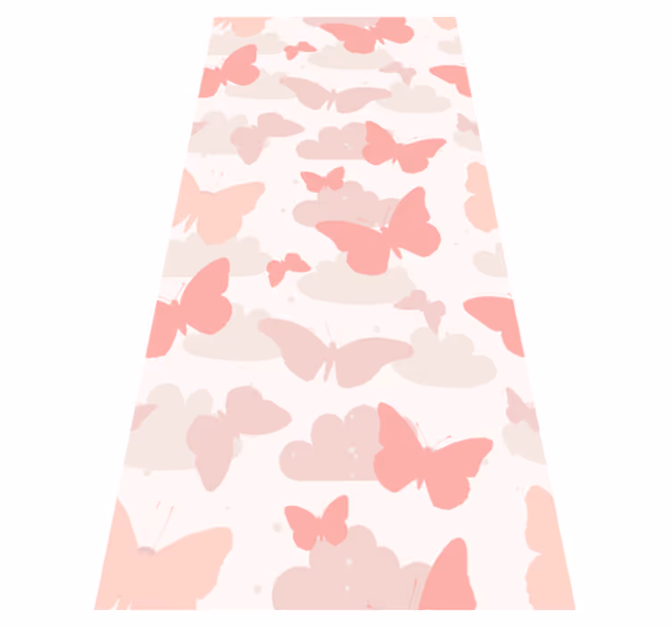 Bedroom vinyl rug with pastel butterfly pattern - TenStickers