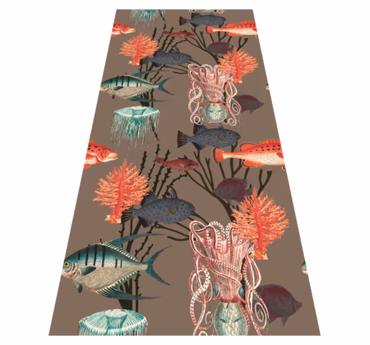 Bedroom vinyl rug coral aquatic life design - TenStickers