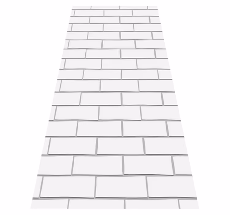 Bedroom vinyl rug white thick bricks - TenStickers