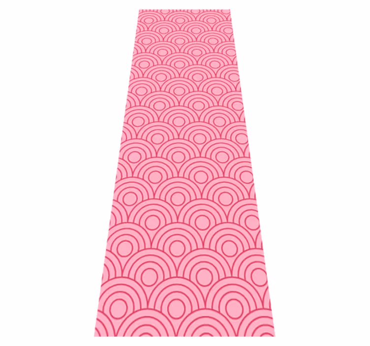 Bedroom vinyl rug in dark and light pink shapes - TenStickers