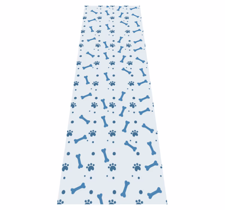 Bedroom vinyl rug with blue dog bone pattern - TenStickers