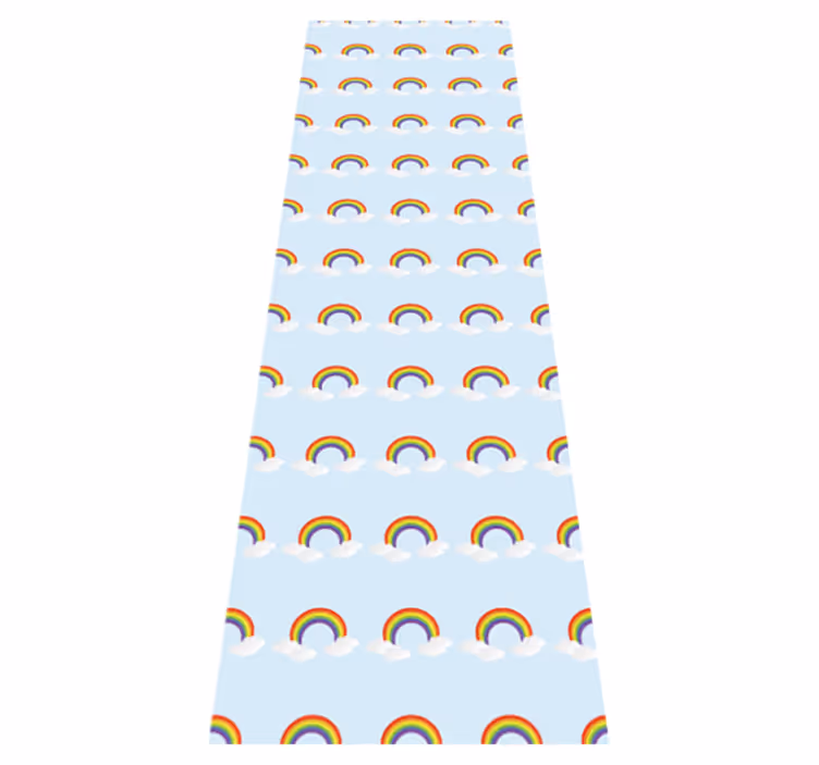 Colorful rainbow and clouds bedroom vinyl rug - TenStickers