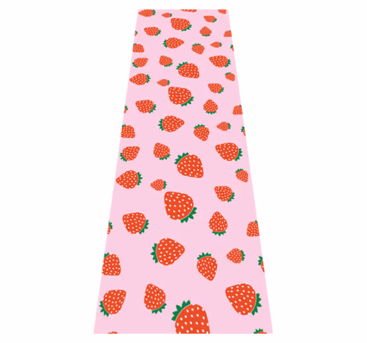Bedroom vinyl rug with strawberry pattern on pink - TenStickers