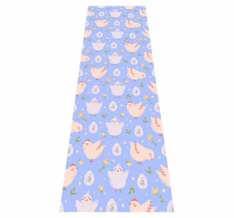 Bedroom vinyl rug with chicken designs for kids - TenStickers