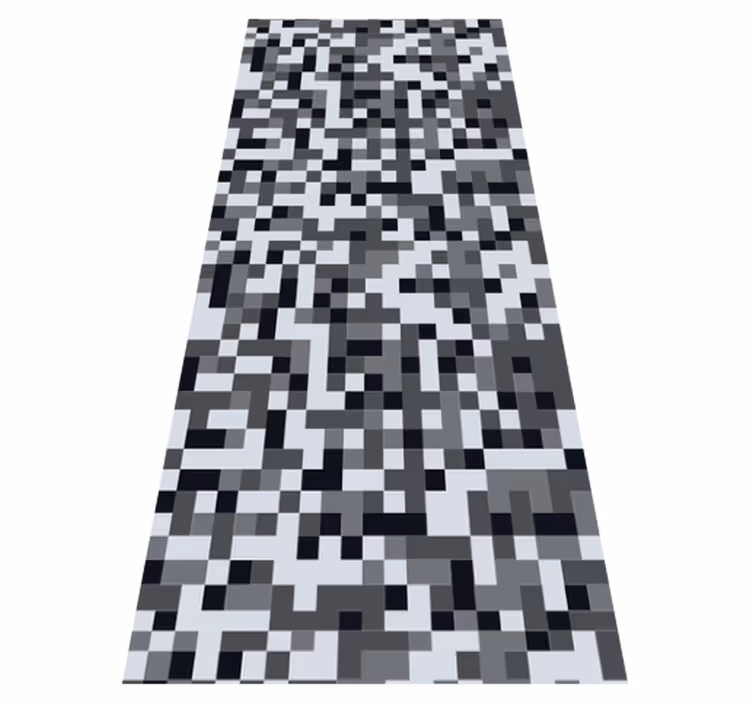 Bedroom vinyl rug in grey shaded squares design - TenStickers