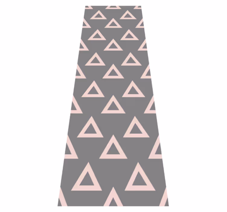 Pink and grey triangles bedroom vinyl rug - TenStickers
