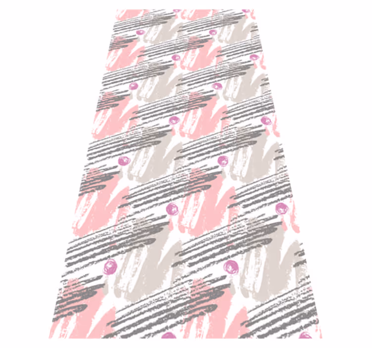 Bedroom vinyl rug in pink and grey strokes - TenStickers